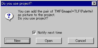 Dialog asking if user wants to use project.